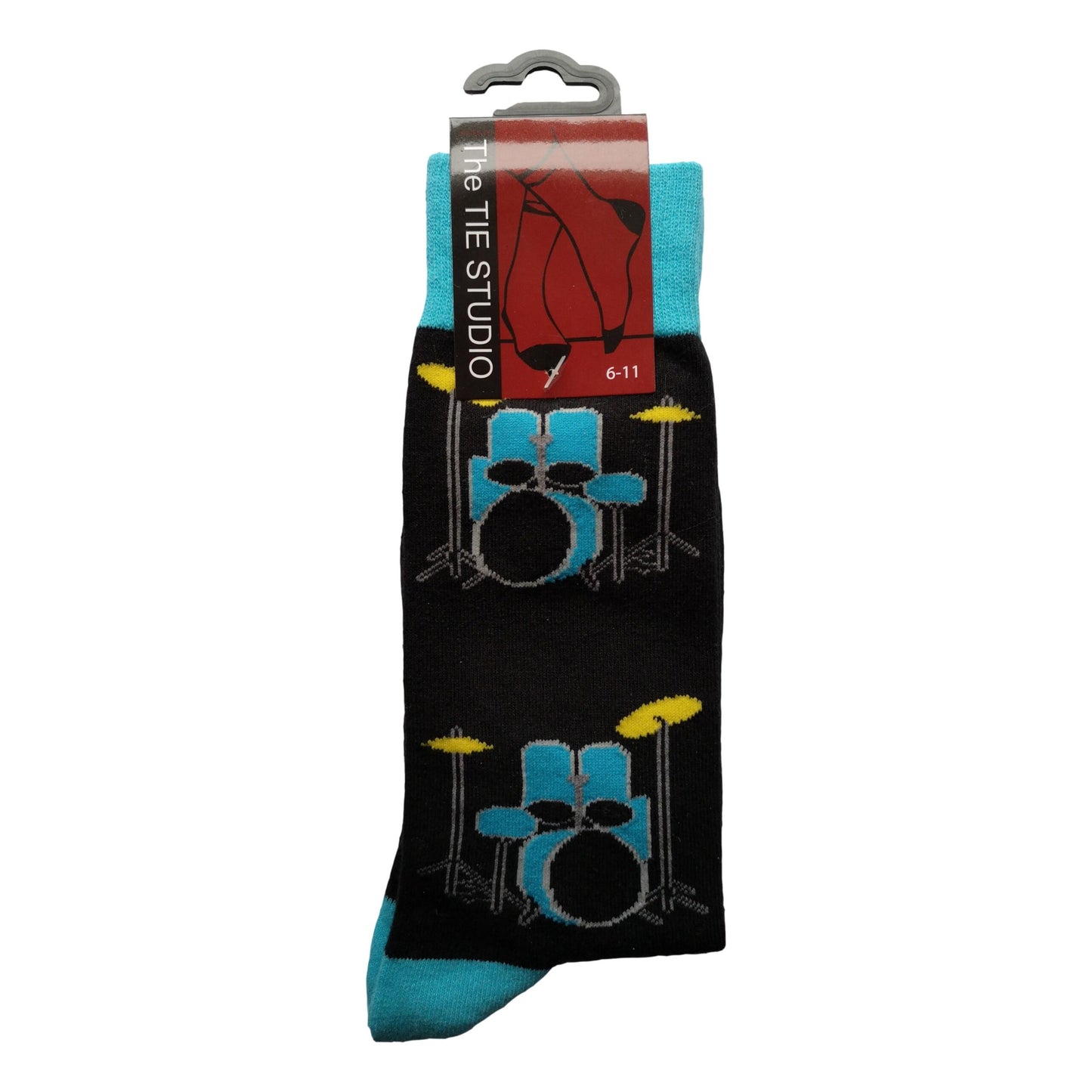 Blue Drum Kit Music Jazz Band Rock Unisex Novelty Ankle Socks Adult Size 6-11 image 0
