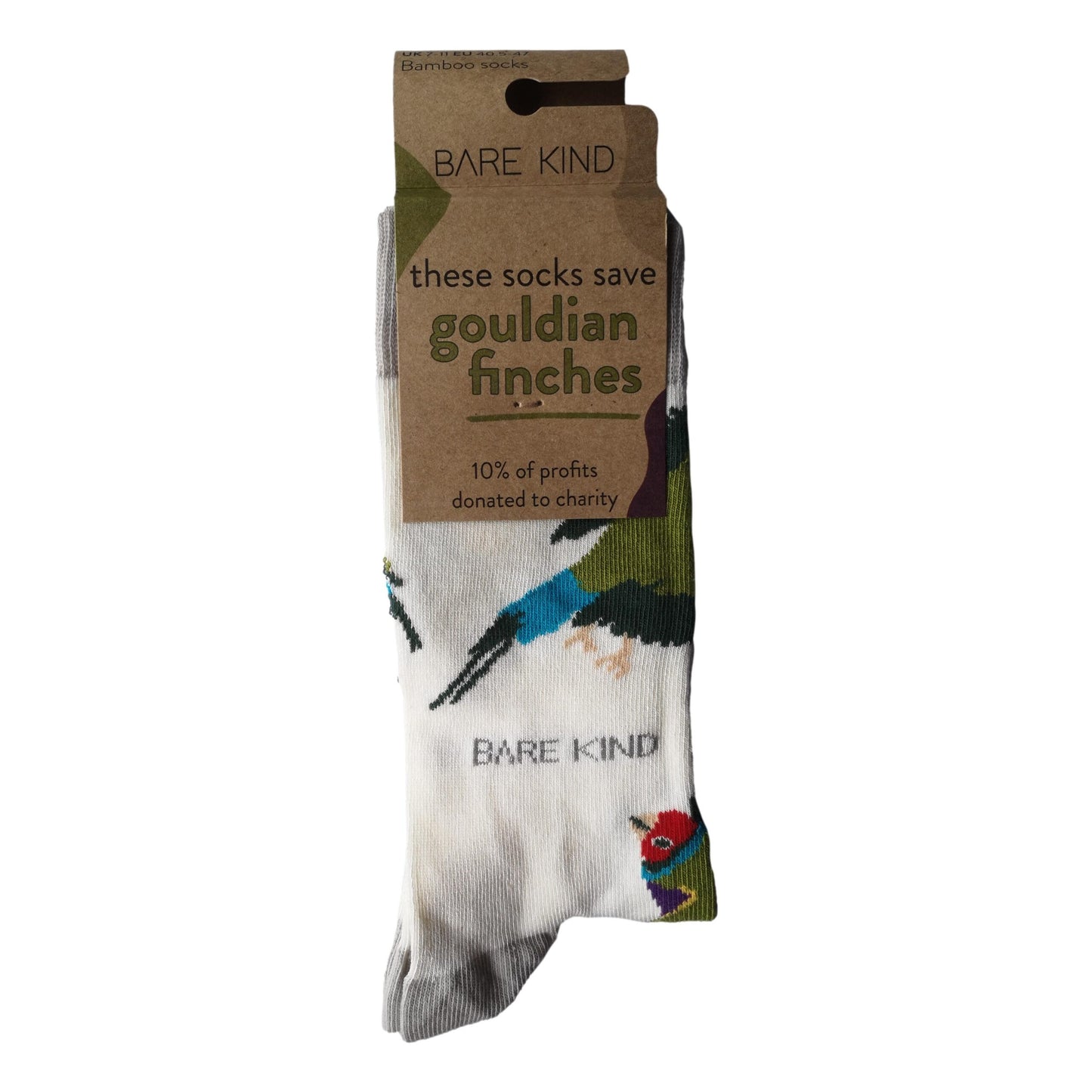 Save The Gouldian Finches White Unisex Novelty Ankle Socks Adult UK Size 7-11 image 1