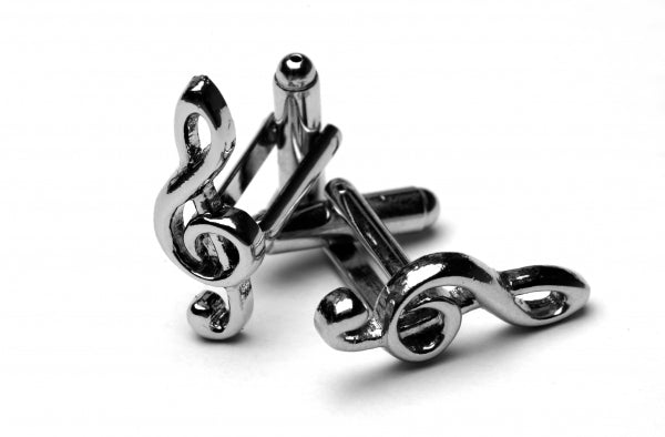 Treble Clef Silver-plated cufflinks image 0