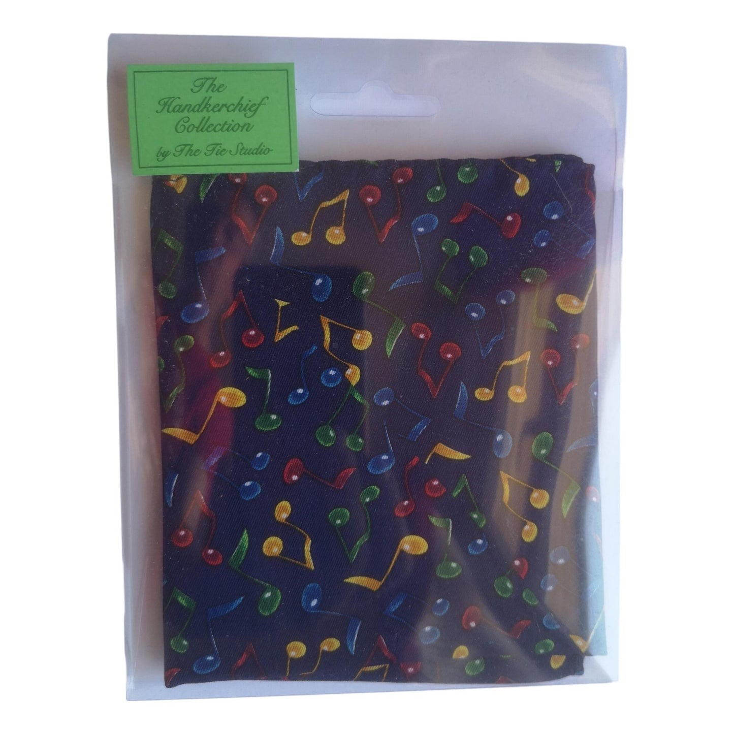 Quaver Music Notes 100% Polyester Navy Pocket Handkerchief image 2
