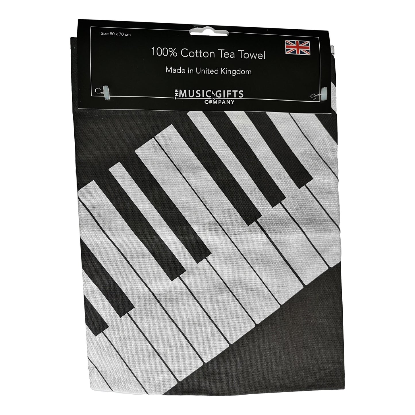 Black and White Keyboard cotton tea towel image 0