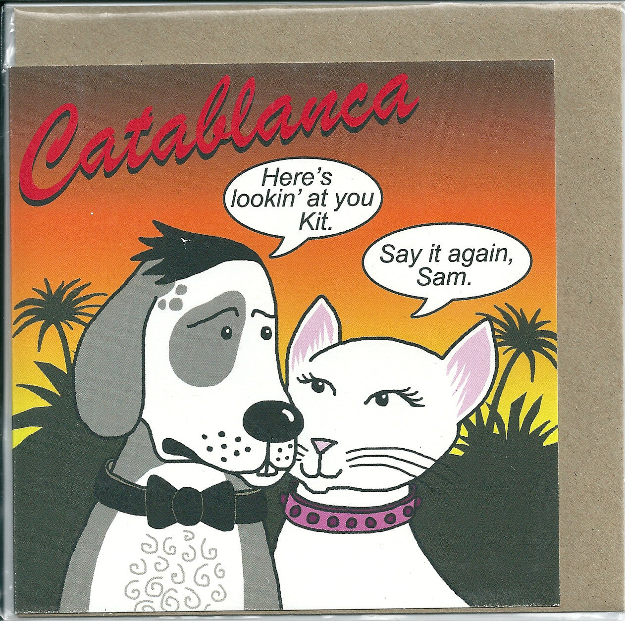 Catablanca Canine Movie Spoof Theme Blank Card image 0