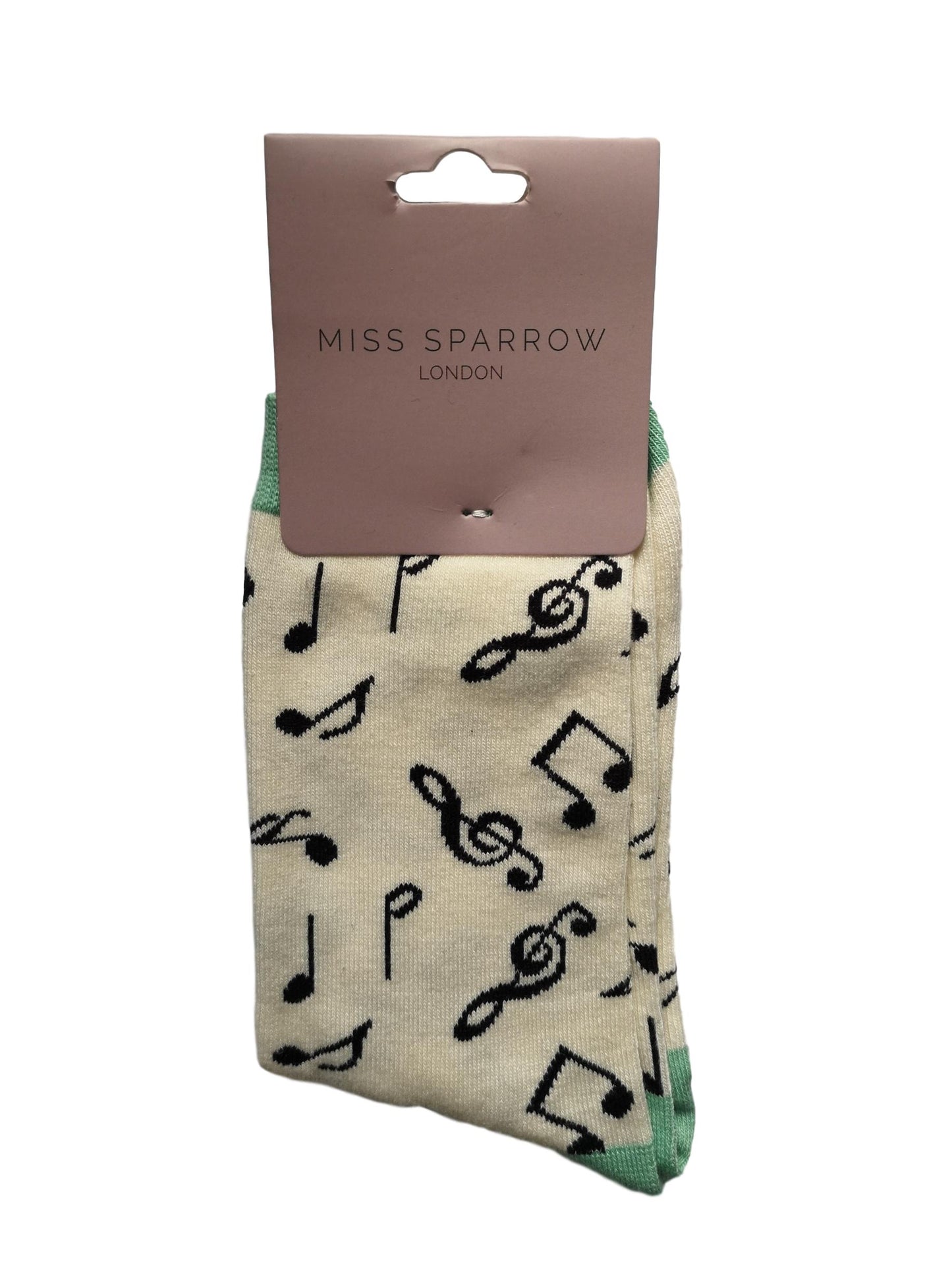 Treble Clefs and Music Notes White Womens Novelty Ankle Socks Adult One Size image 1