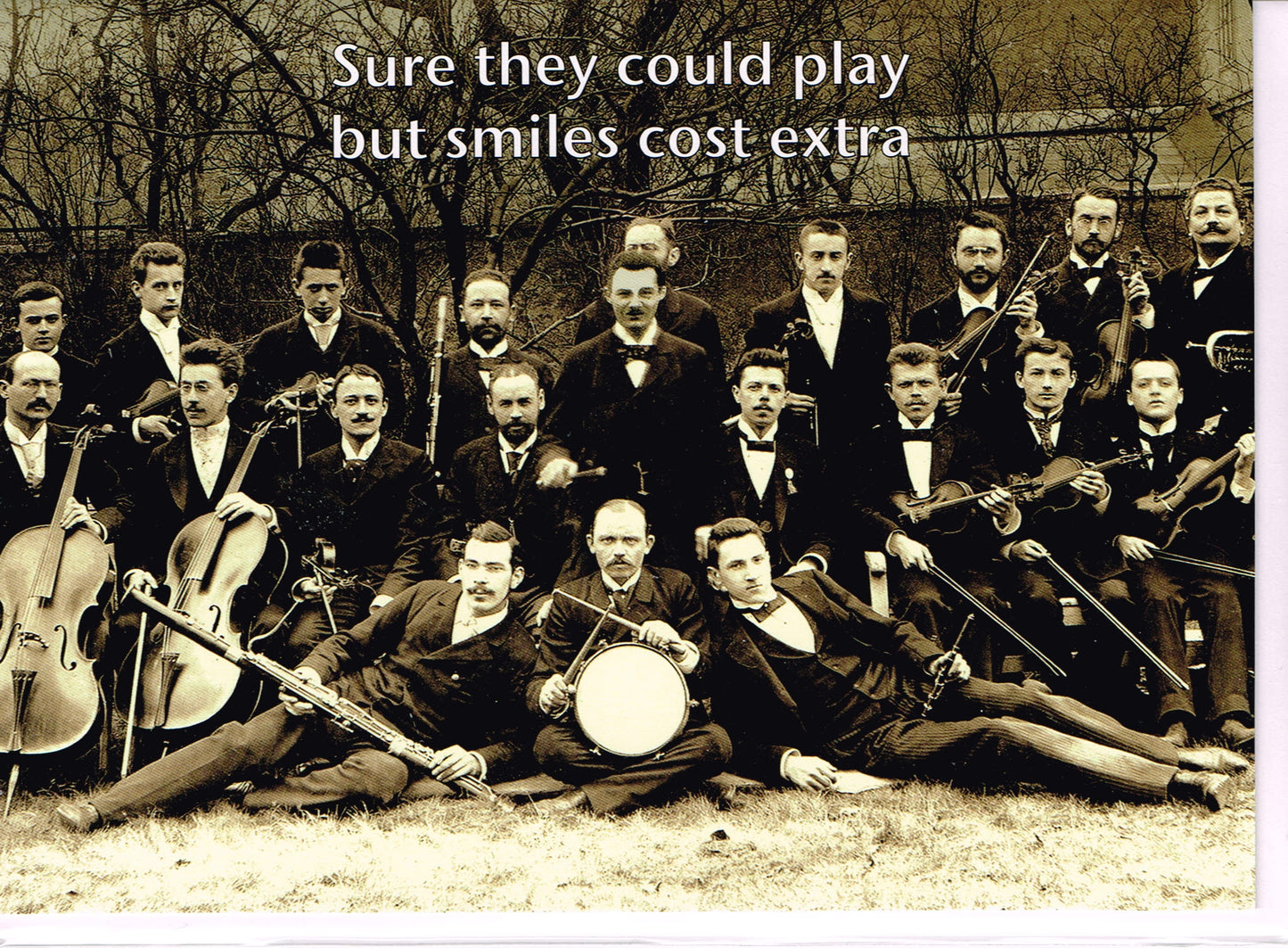 Smiles Cost Extra Claire Spake designed Music card image 0