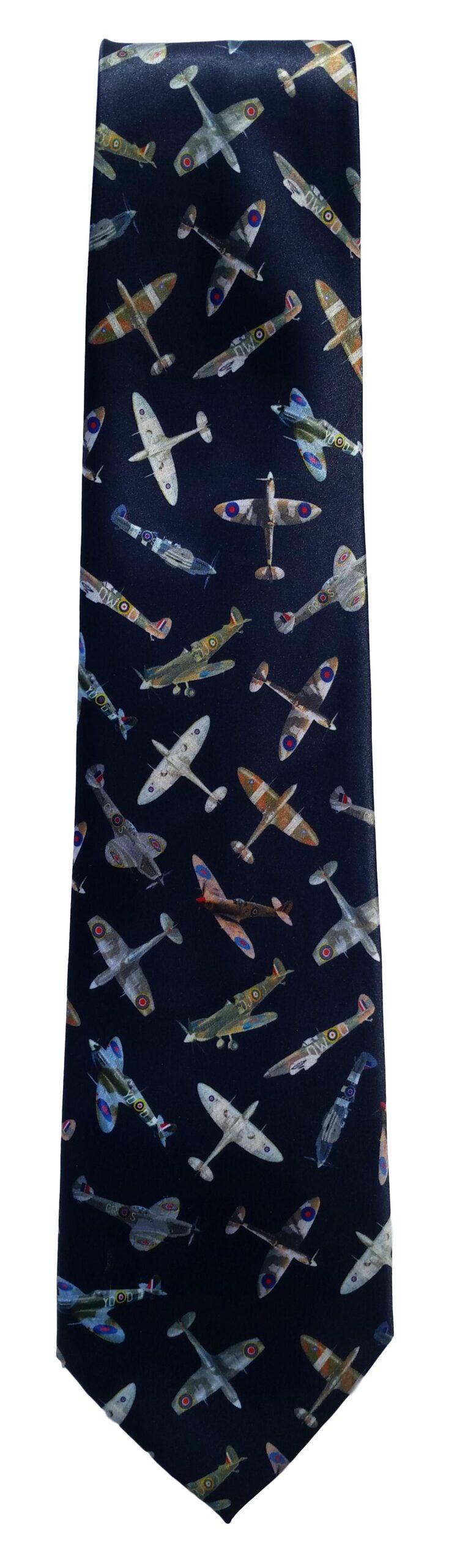 RAF Spitfires on Navy Sleeved Polyester Novelty Tie image 0