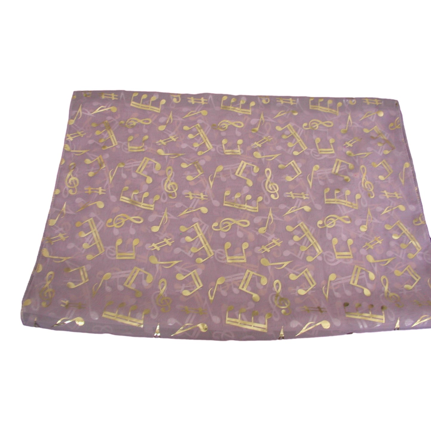 Treble Clef & Music Notes gold/silver reversible plum scarf image 0