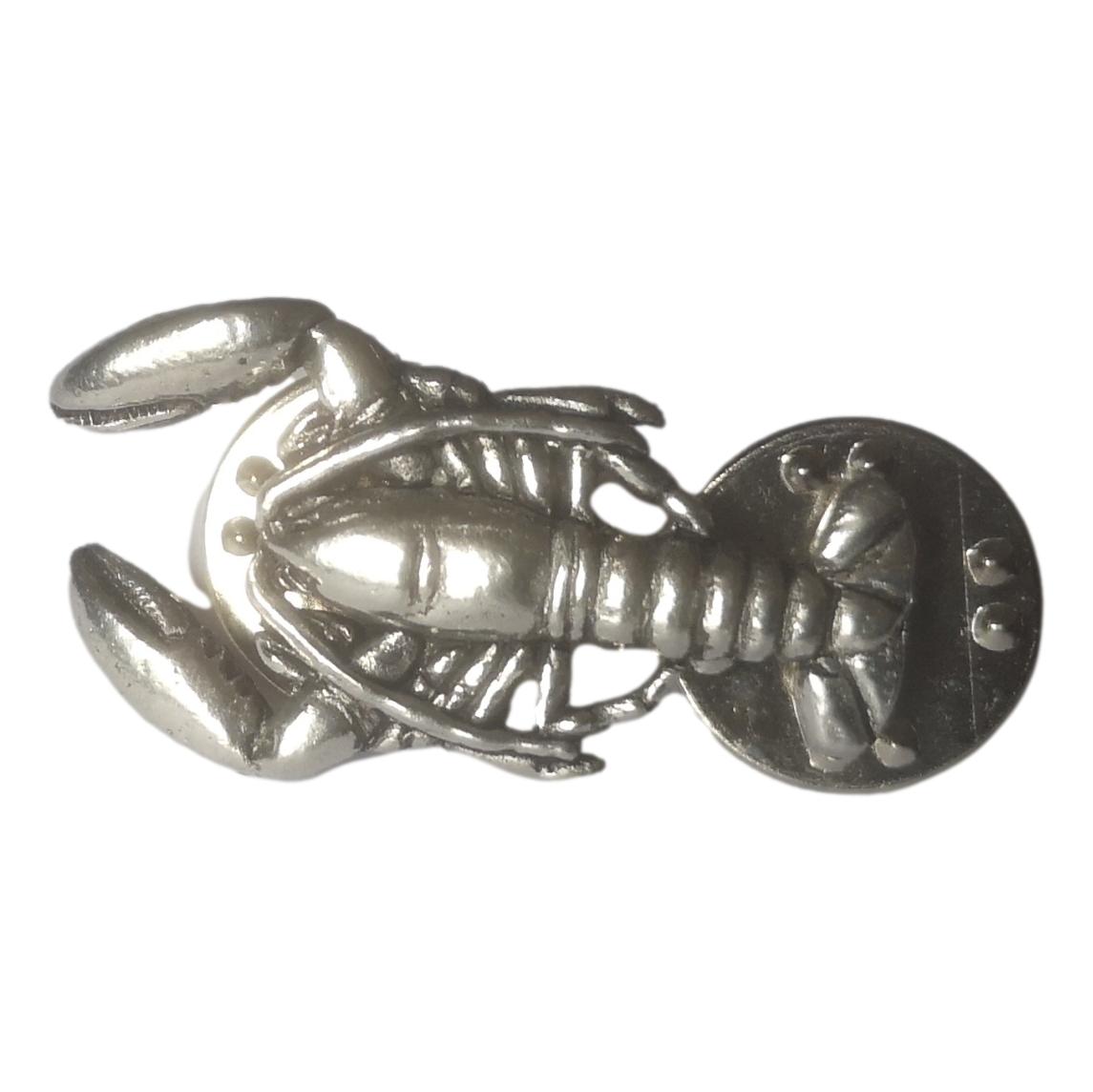 Lobster polished pewter metal lapel pin badge image 2