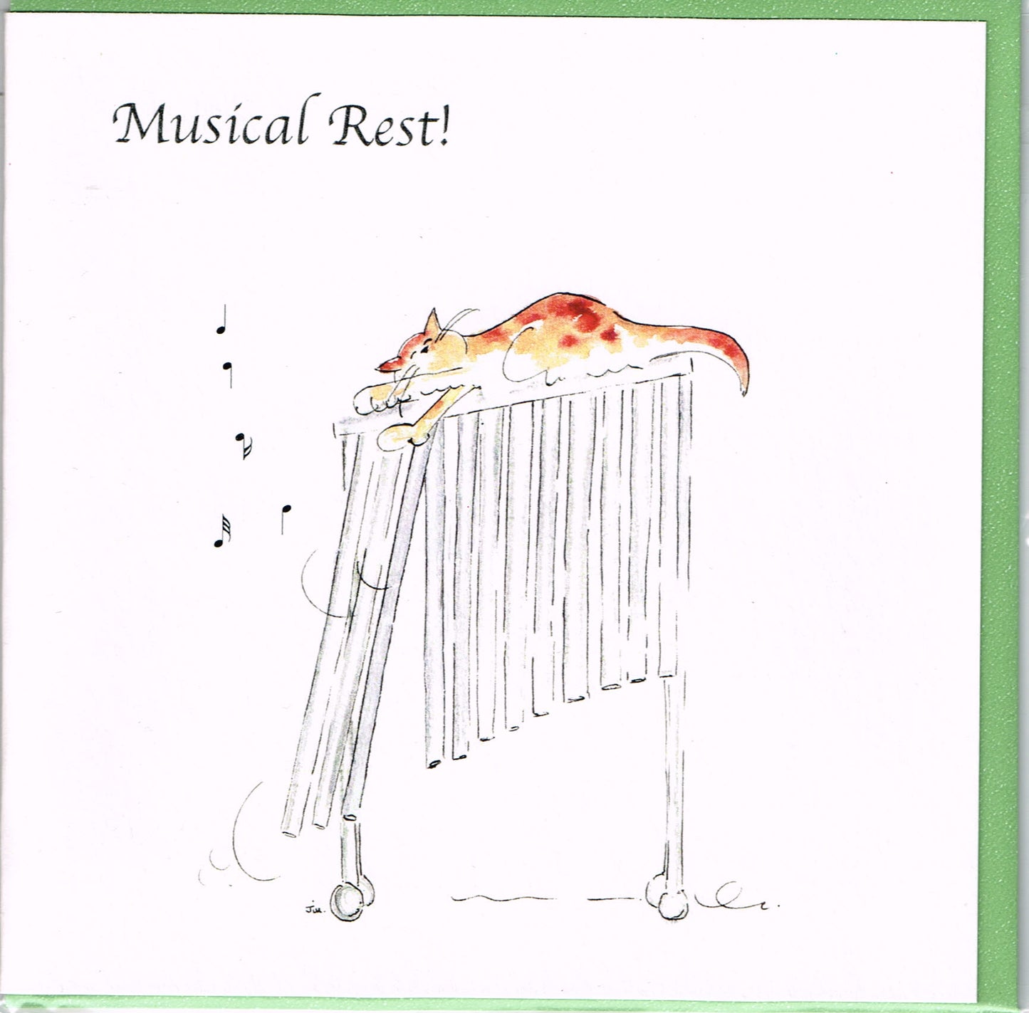A Jill Latter designed Musical Rest cat card image 0