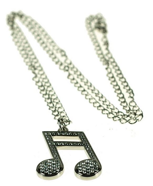 Semiquavers silver-plated diamante pendant image 2