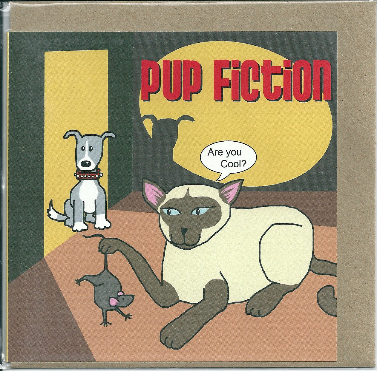 Pup Fiction Canine Movie Spoof Theme Blank Card image 0