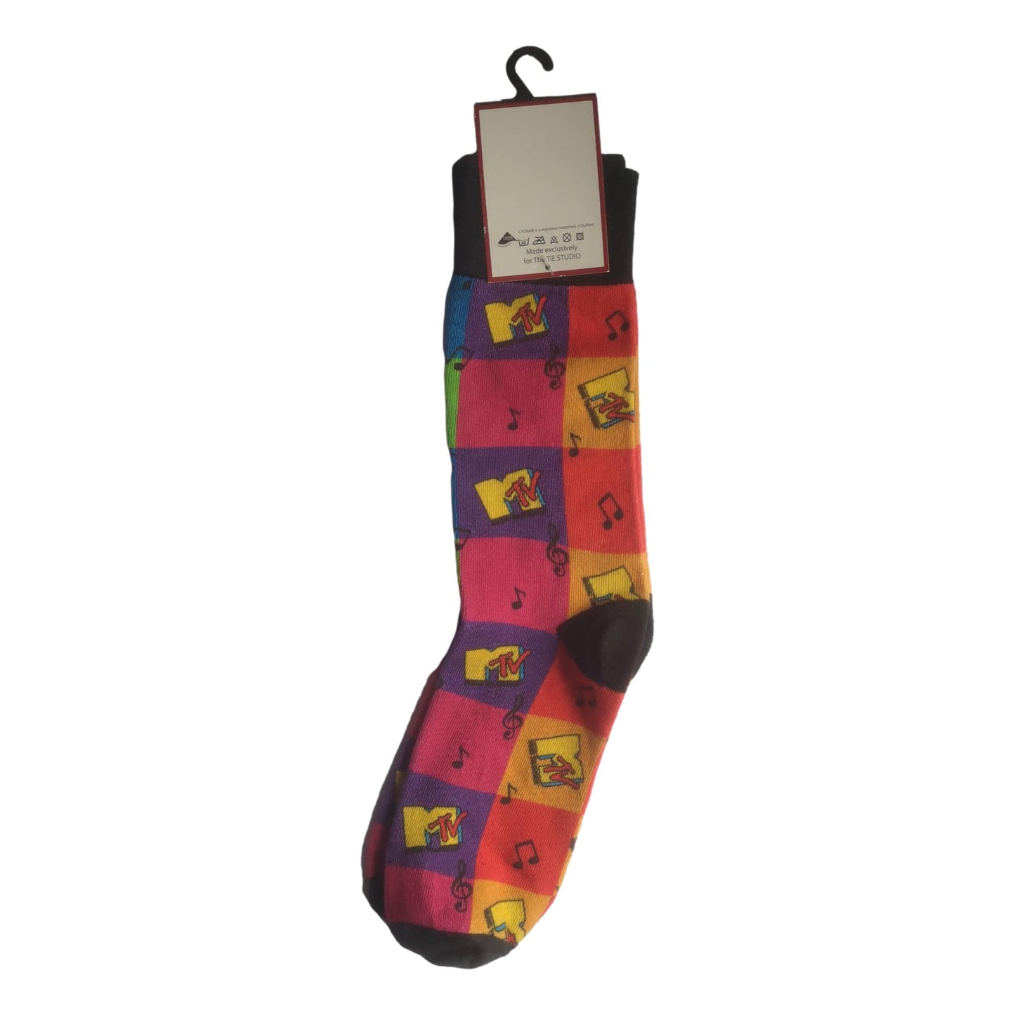 Music Notes MTV Unisex Novelty Ankle Socks Adult Size 6-11 image 1