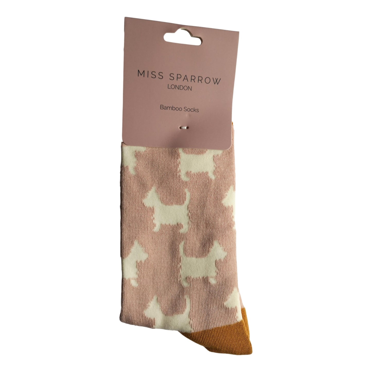 Scottie Dog Dusky Pink Womens Novelty Ankle Socks Adult One Size image 2
