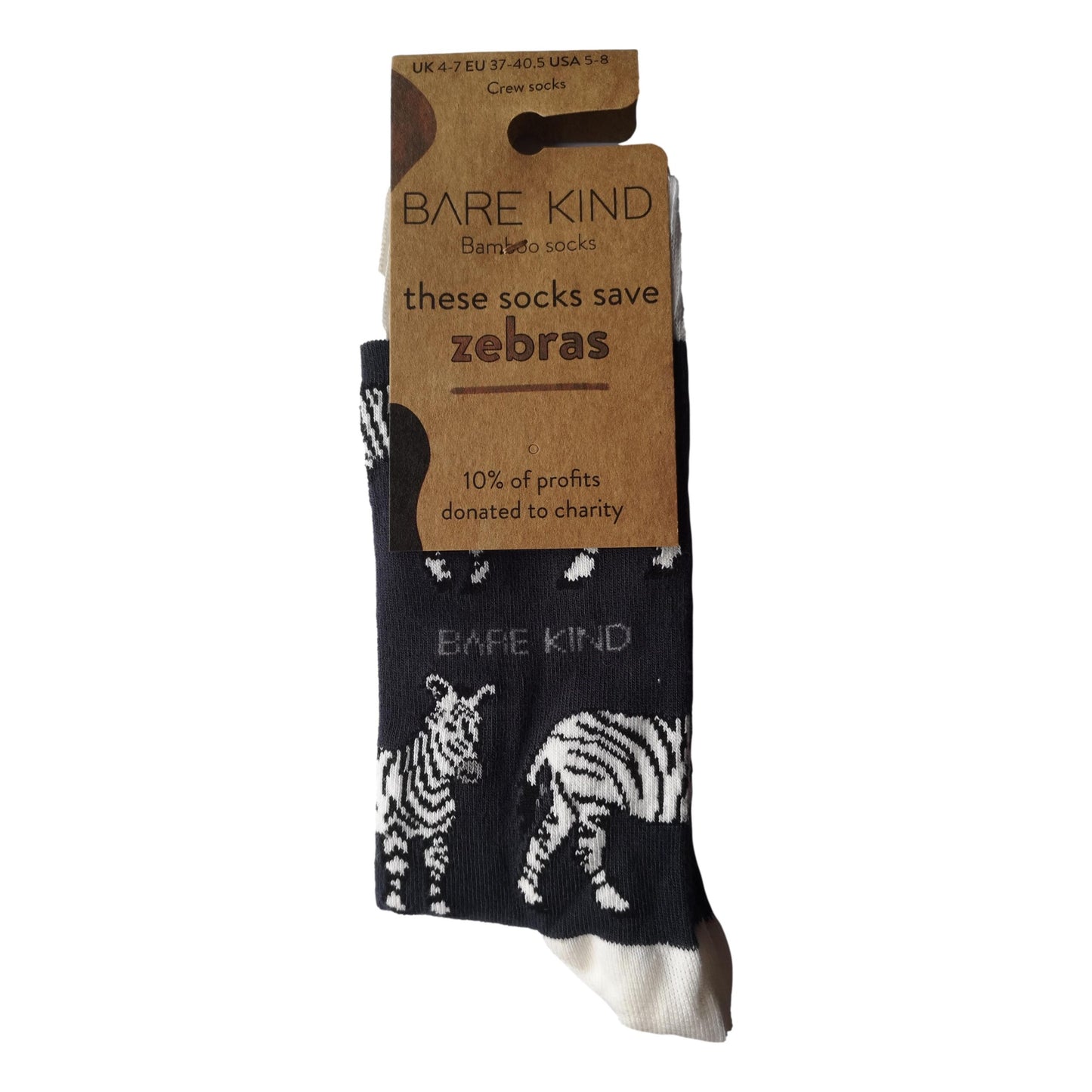 Save The Zebras Black Womens Novelty Ankle Socks Adult One Size image 2