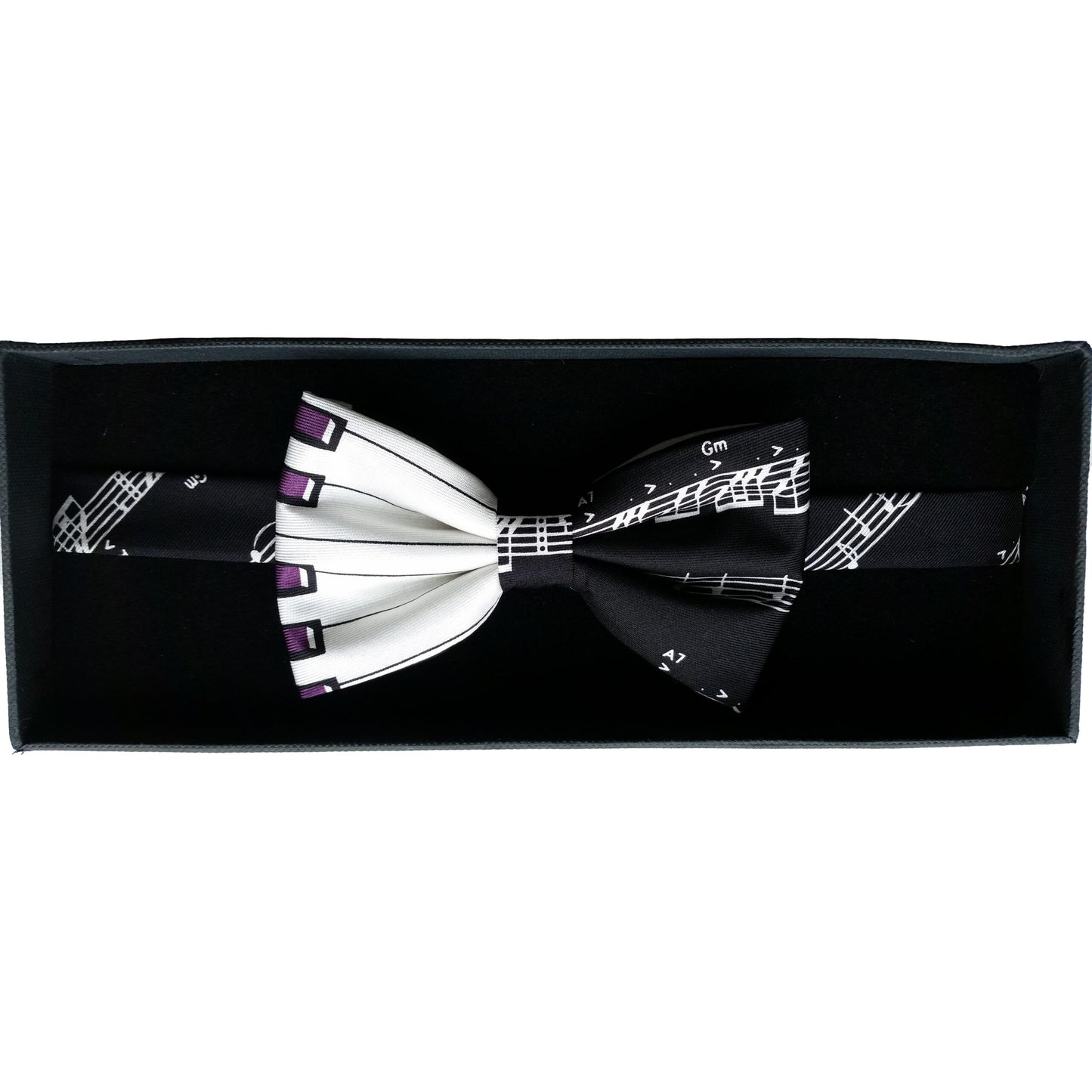 Music Notes Keyboard Fancy Silk Bow Tie image 0