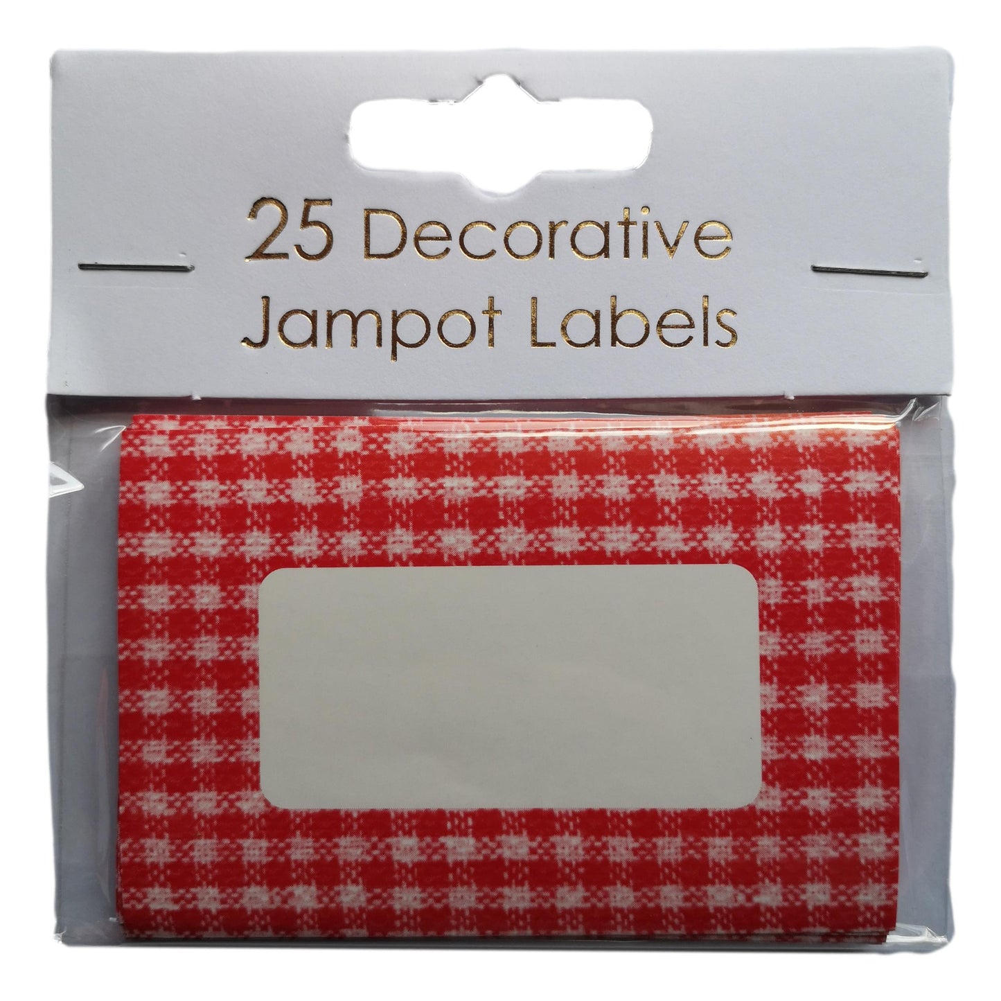 25 Red Gingham Decorative Self-Adhesive Jam Pot Labels image 0