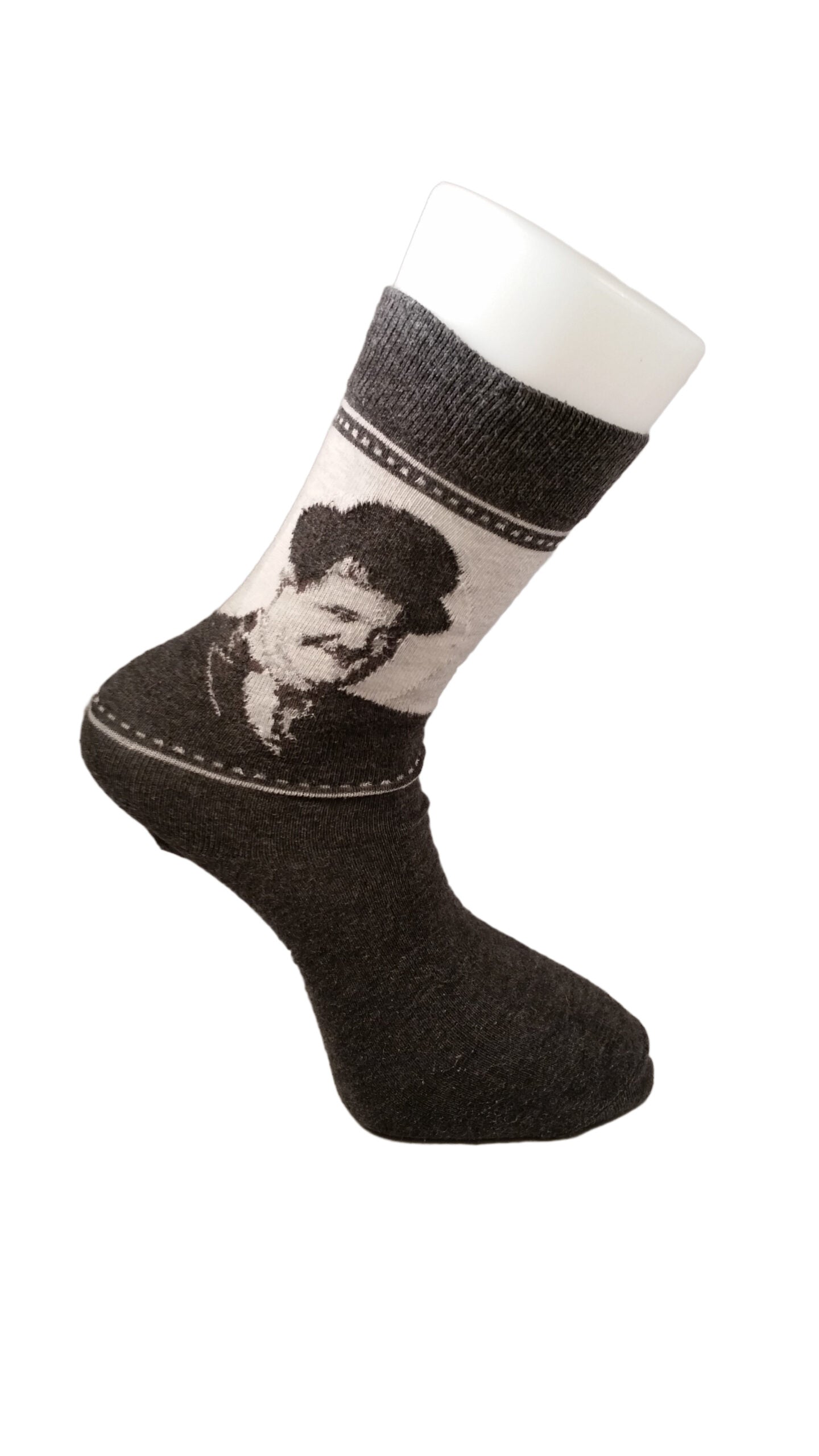 Laurel and Hardy Pale Grey Comedy Vintage Unisex Novelty Ankle Socks Adult Size 6-11 image 1