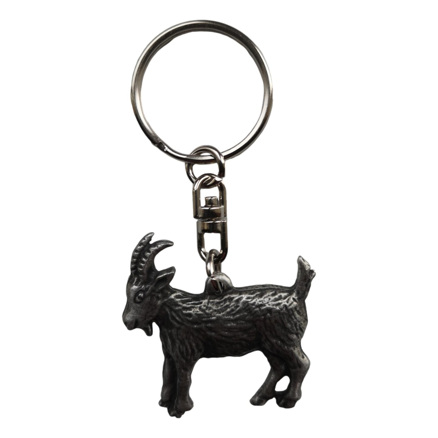 Goat pewter metal keyring image 0