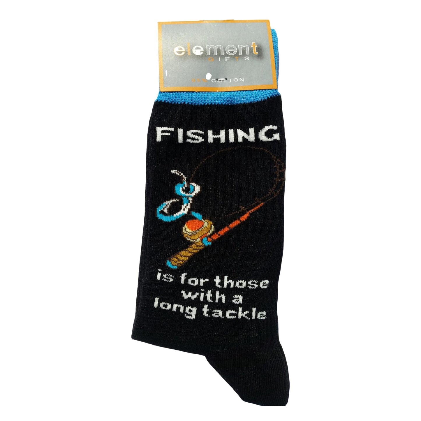 Fishing is for those with a long tackle Cottonrich Unisex Novelty Ankle Socks Adult Size 6-11 image 0