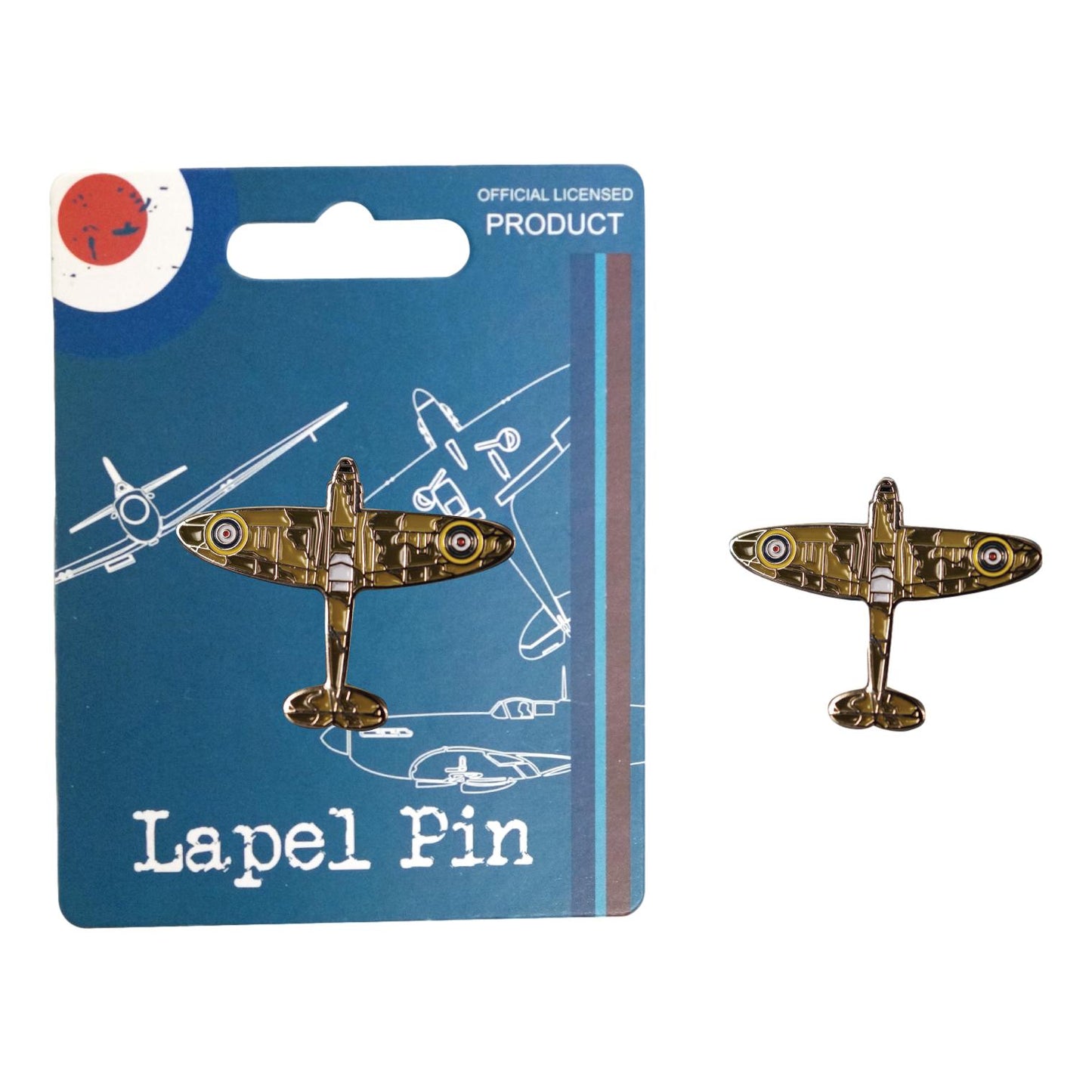 Royal Air Force Spitfire Aerial View lapel pin badge image 1