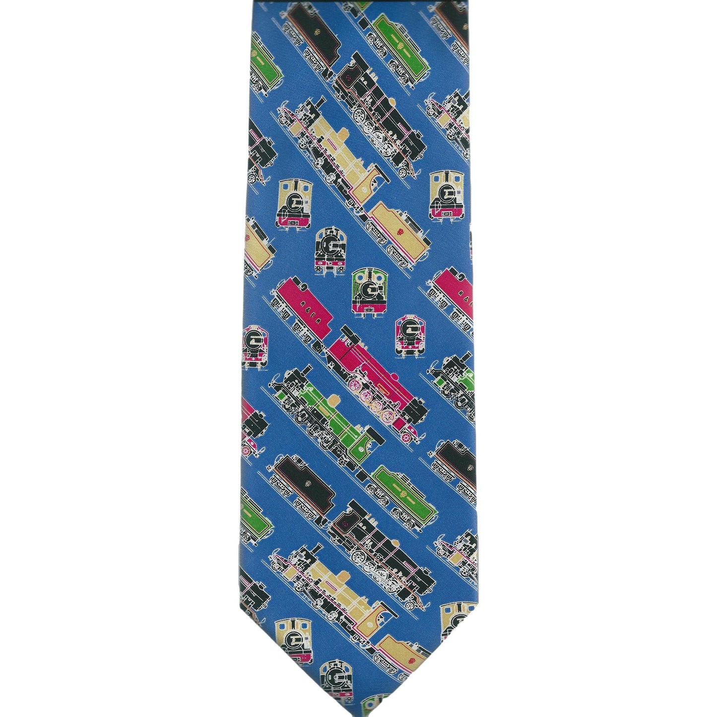 British Steam Trains repeating sleeved 100% Silk Classic Tie image 0