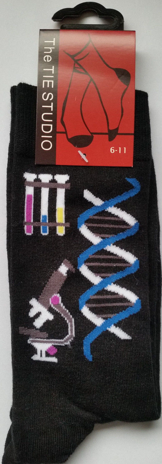 DNA Science Research Scientist Microscope Tube Unisex Socks Adult UK Size 6-11 image 1