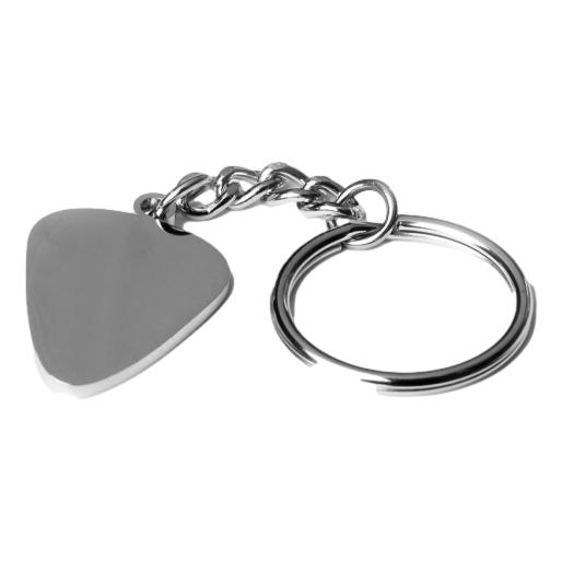 Plectrum polished silver-plated keyring image 0