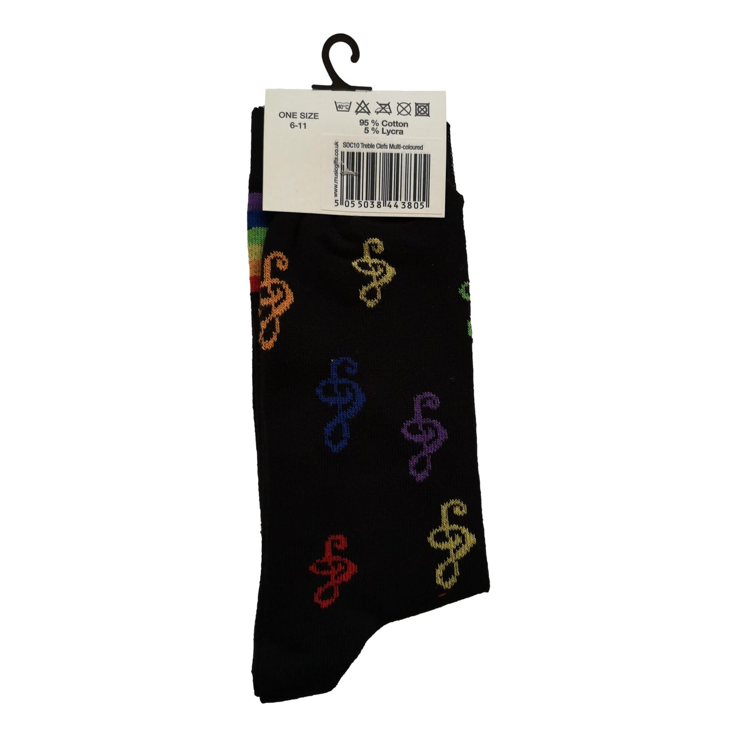 Coloured Treble Clefs LGBTQ Cottonrich Unisex Novelty Ankle Socks Adult Size 6-11 image 1