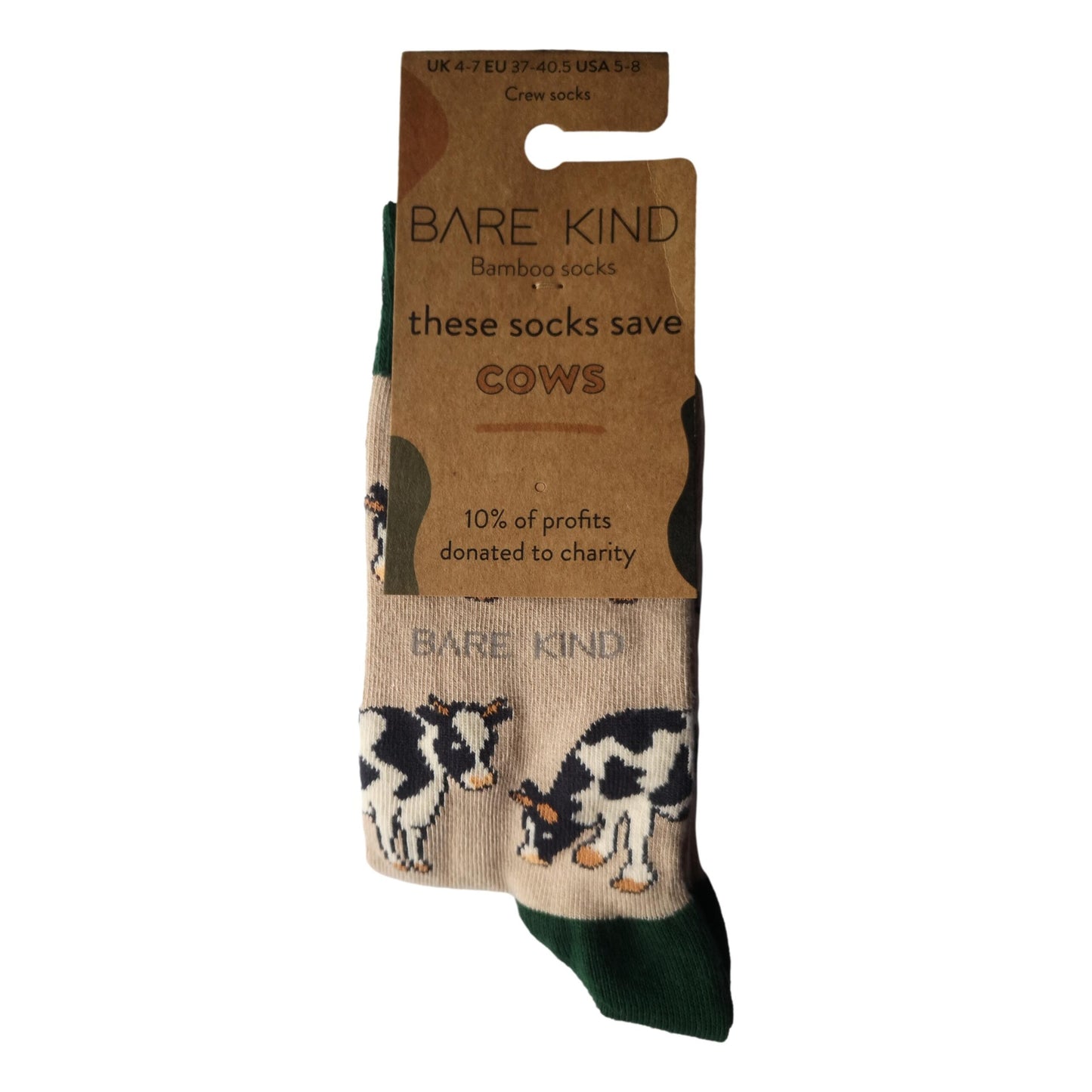 Save The Cows Beige Womens Novelty Ankle Socks Adult One Size image 1