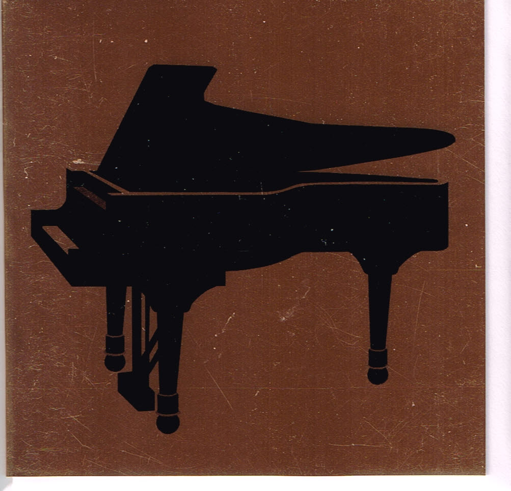 Grand Piano Square Copper Music mini greetings card image 0
