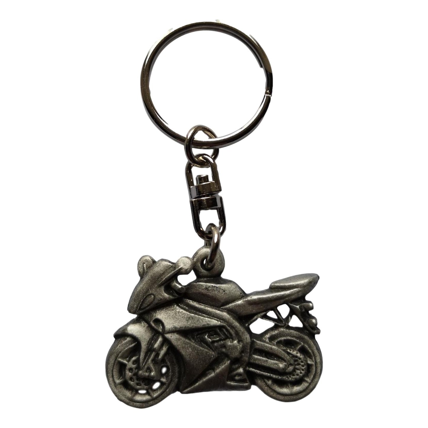 Motorbike pewter metal keyring image 0