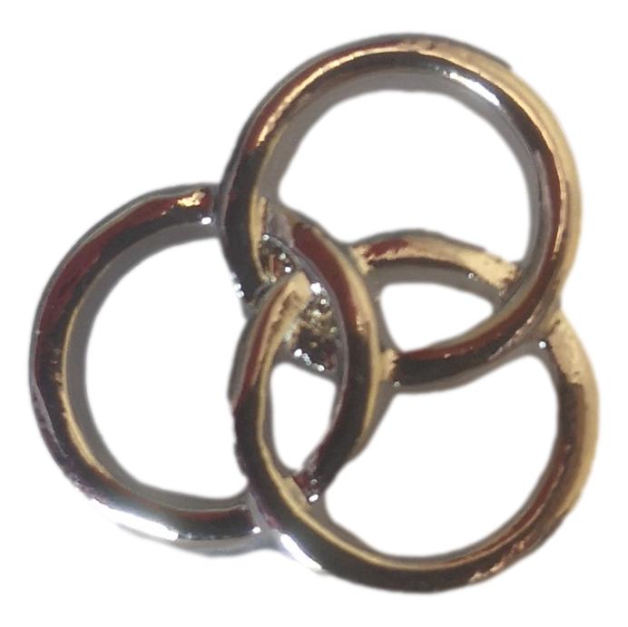 Polished John Bonham Three Circles silver metal pin badge image 1