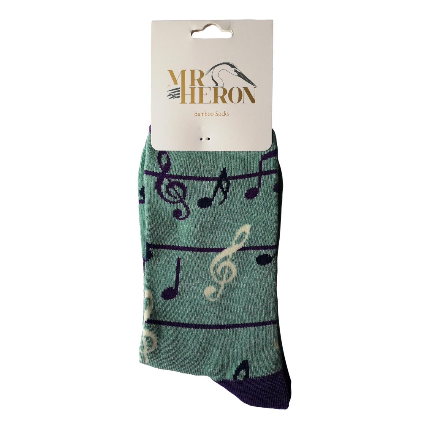 Treble Clefs and Music Notes Jazz Green Mens Novelty Ankle Socks Adult One Size image 1