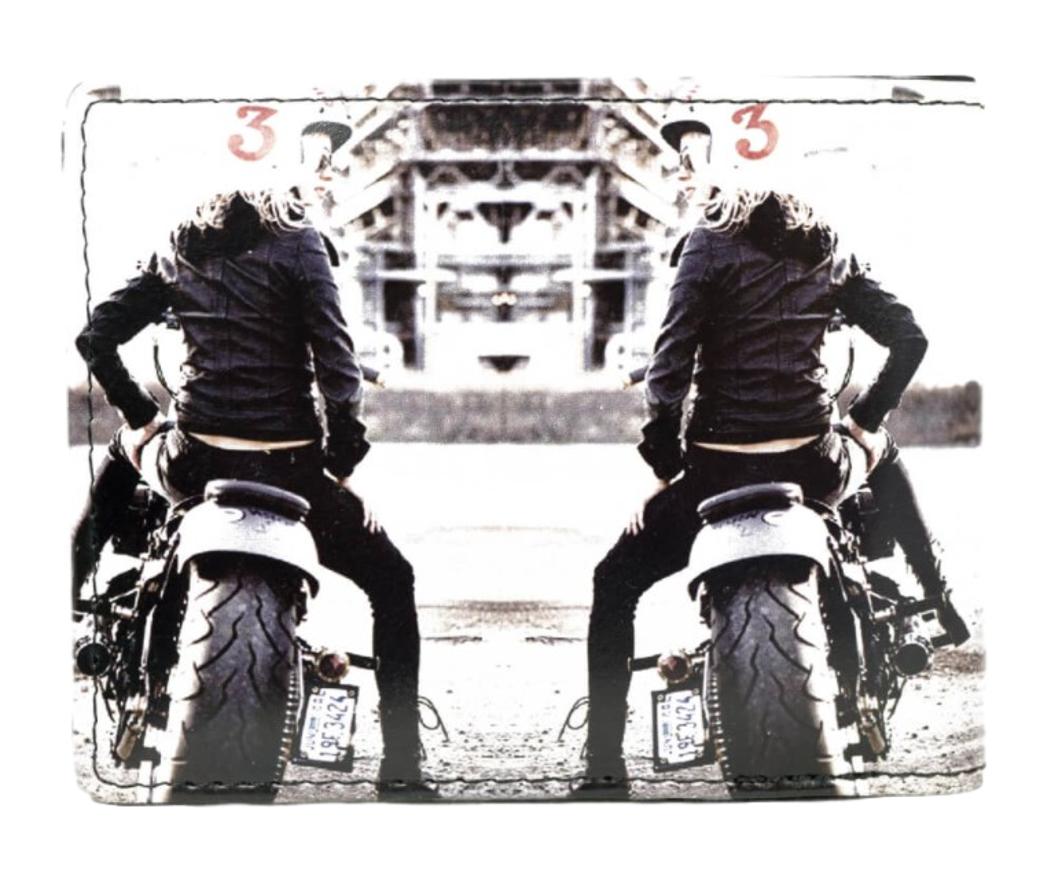 Motor Biker Girl Gents Leatherette Wallet image 4