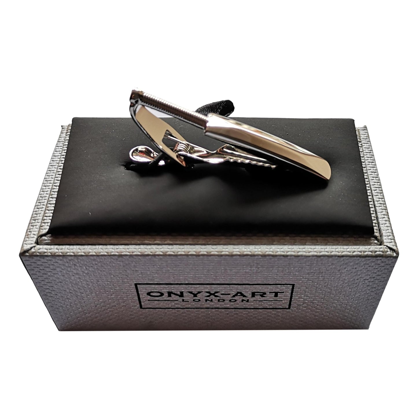Cricket Bat Silver-plated Tie Bar/Clip/Slide image 1