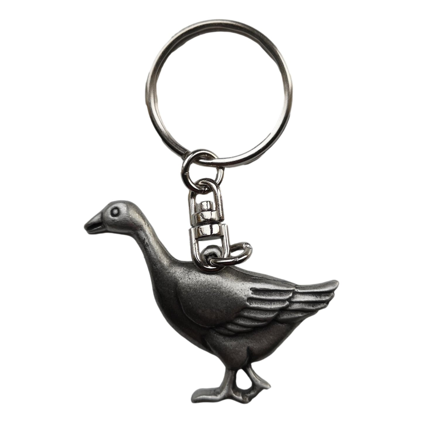 Goose pewter metal keyring image 0