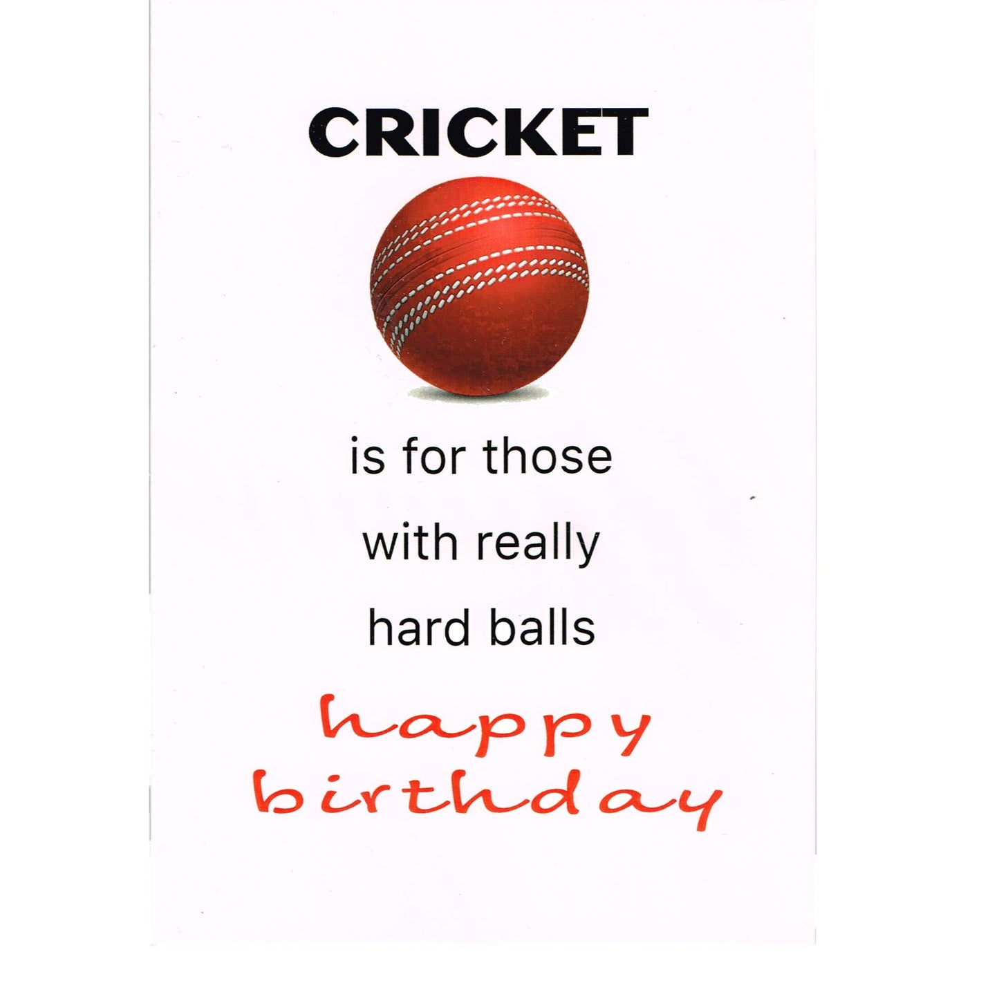 Cricket is for those with really hard balls Happy Birthday card image 0