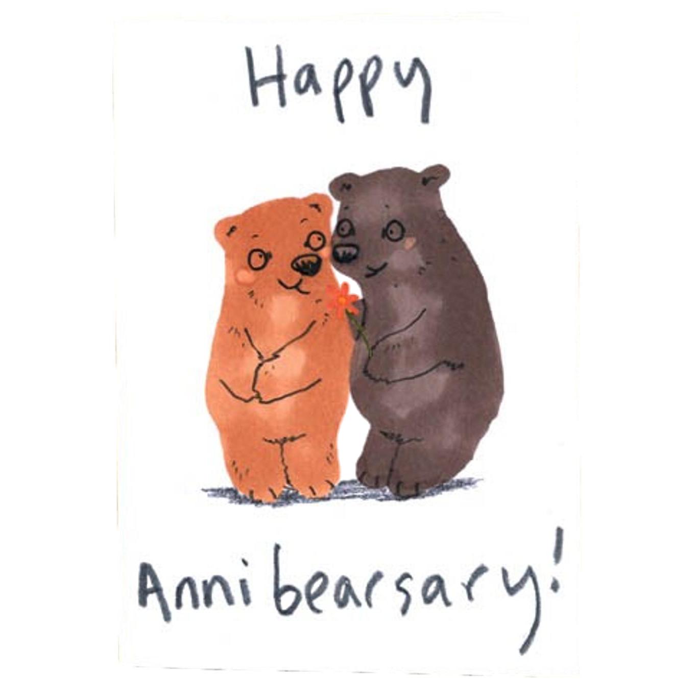 Happy Annibearsary eco-friendly humour greetings card image 0