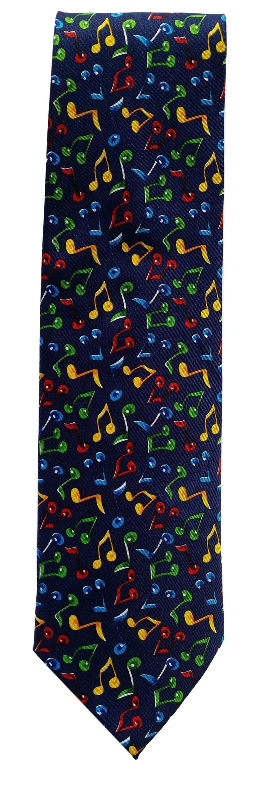 Quaver Music Notes Repeating Multicoloured Sleeved Polyester Novelty Tie image 0