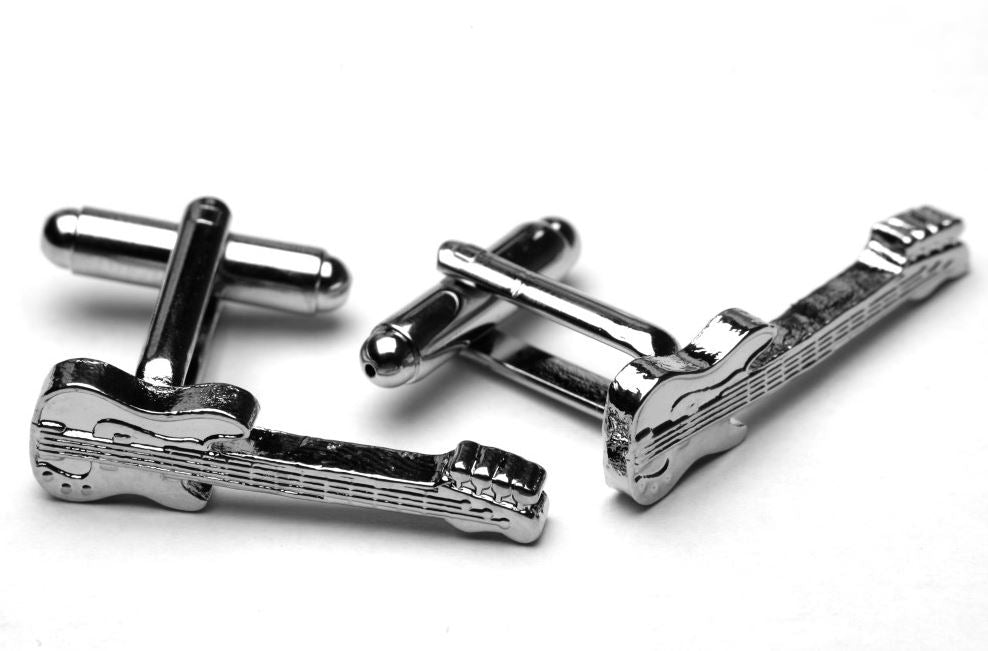 Bass Guitar silver-plated cufflinks image 0