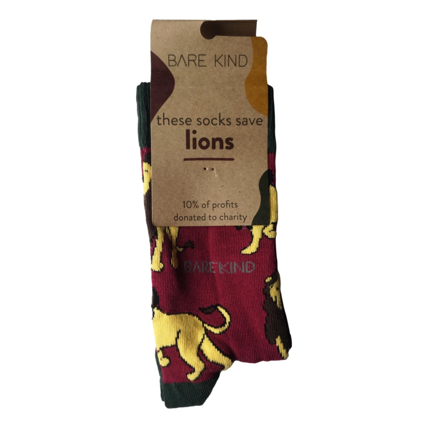 Save The Lions Burgundy Womens Novelty Ankle Socks Adult One Size image 1