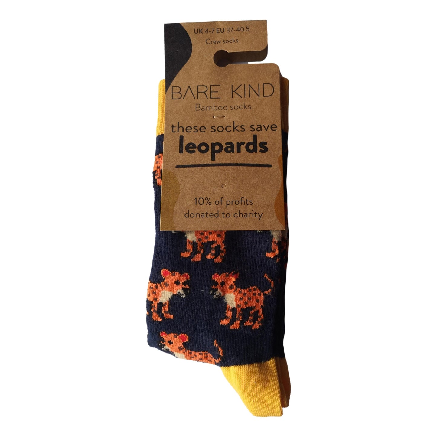 Save The Leopards Navy Blue Womens Novelty Ankle Socks Adult One Size image 1