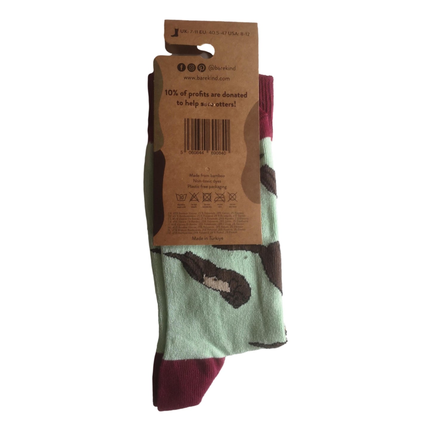 Save The Otters Green Unisex Novelty Ankle Socks Adult One Size image 2