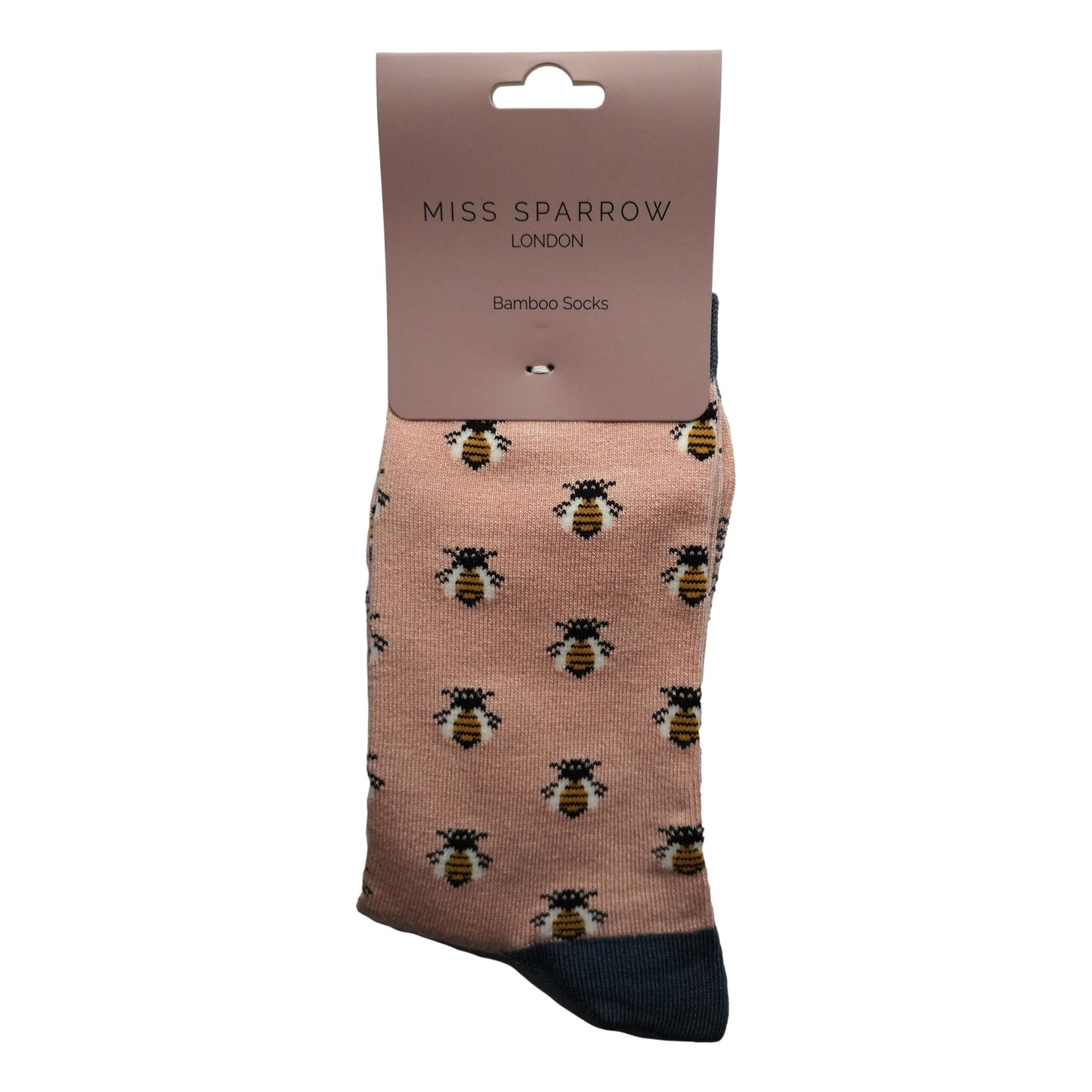 Honey Bees on Dusky Pink Ladies Novelty Ankle Socks Adult One Size image 1