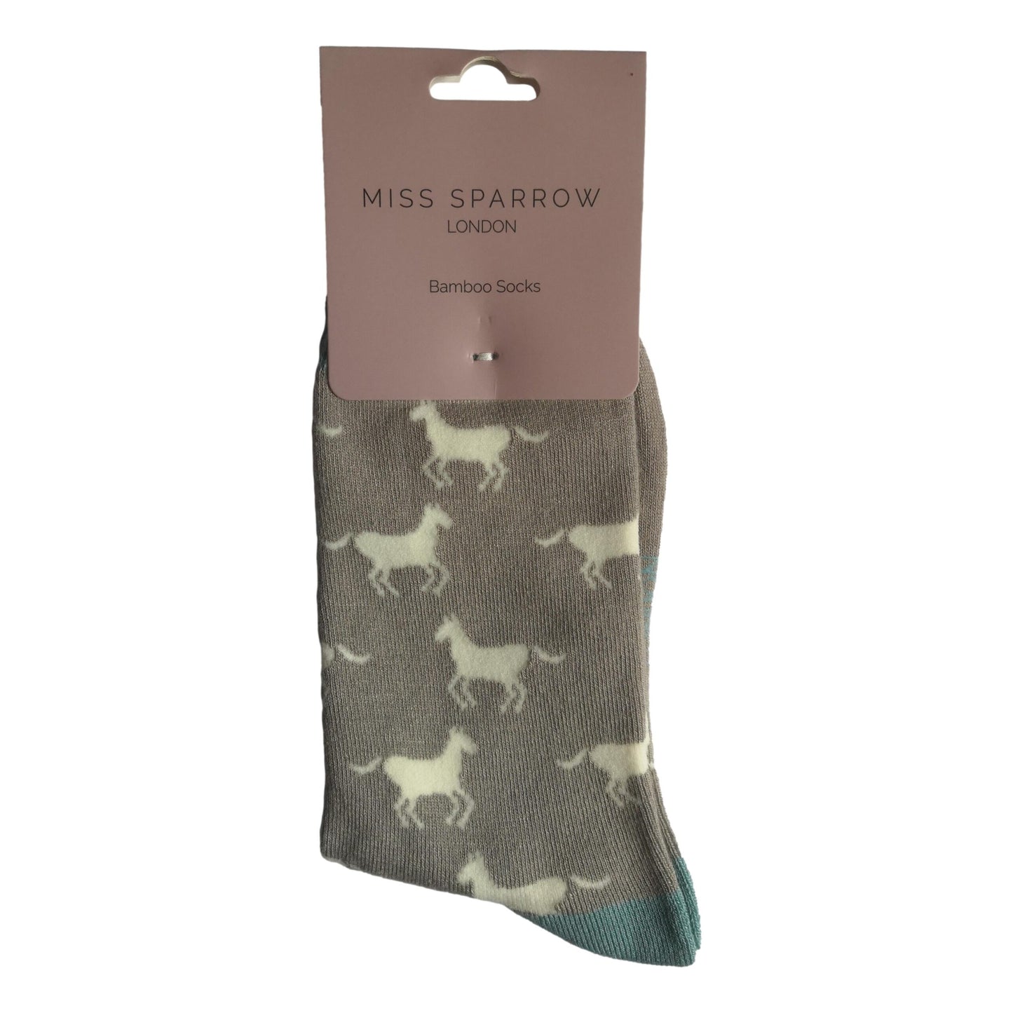 Horses on Light Grey Womens Novelty Ankle Socks Adult One Size image 1