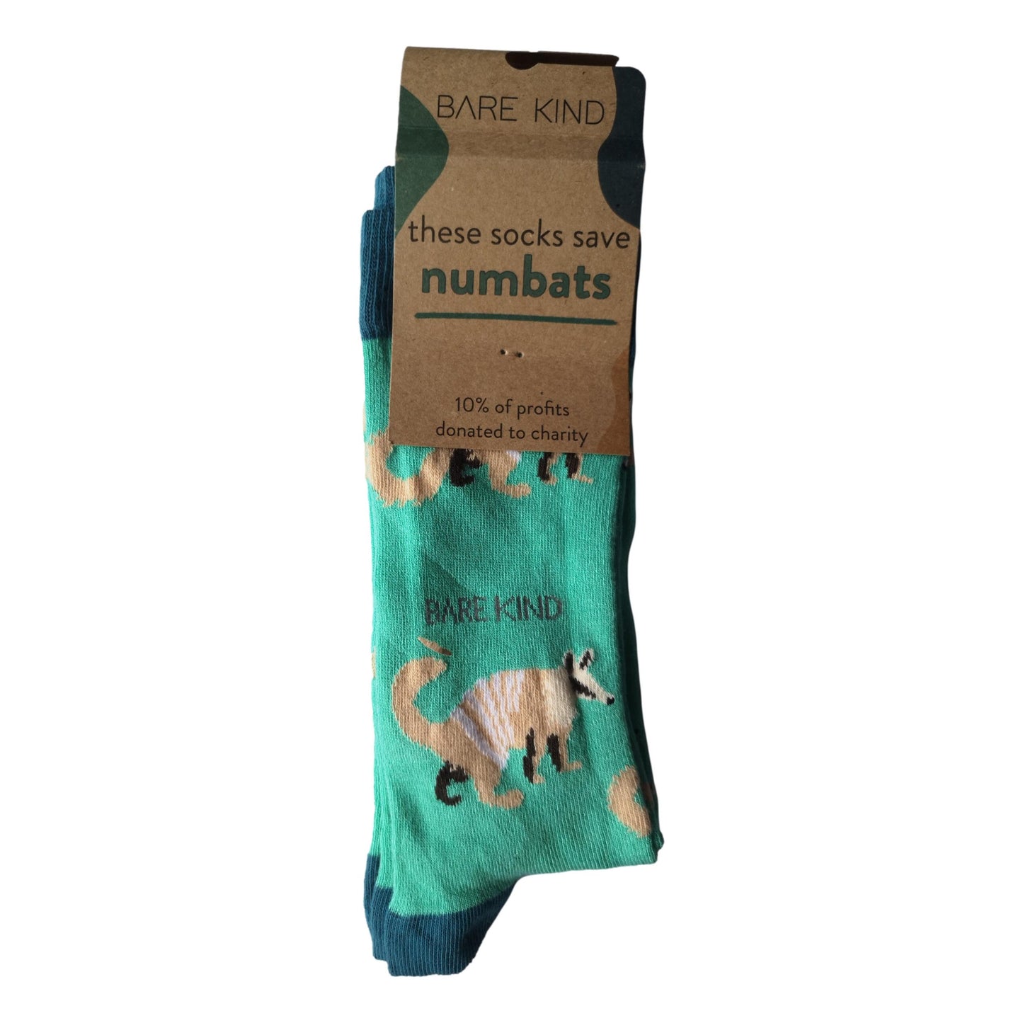 Save The Numbats Turquoise Unisex Novelty Ankle Socks Adult UK Size 7-11 image 1
