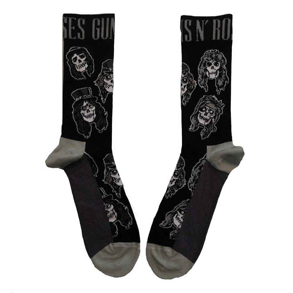 Guns N Roses Skulls Band Monochrome Unisex Adult Ankle Socks