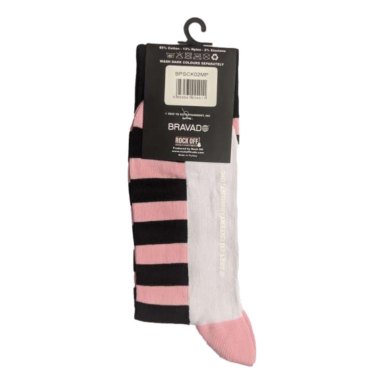 Blackpink Pink and Black Stripes Unisex Adult Ankle Socks