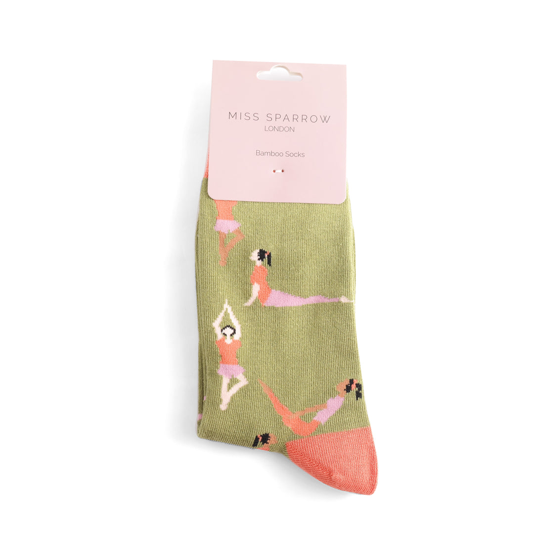 Yoga Poses on Olive Womens Novelty Ankle/Crew Socks Adult One Size