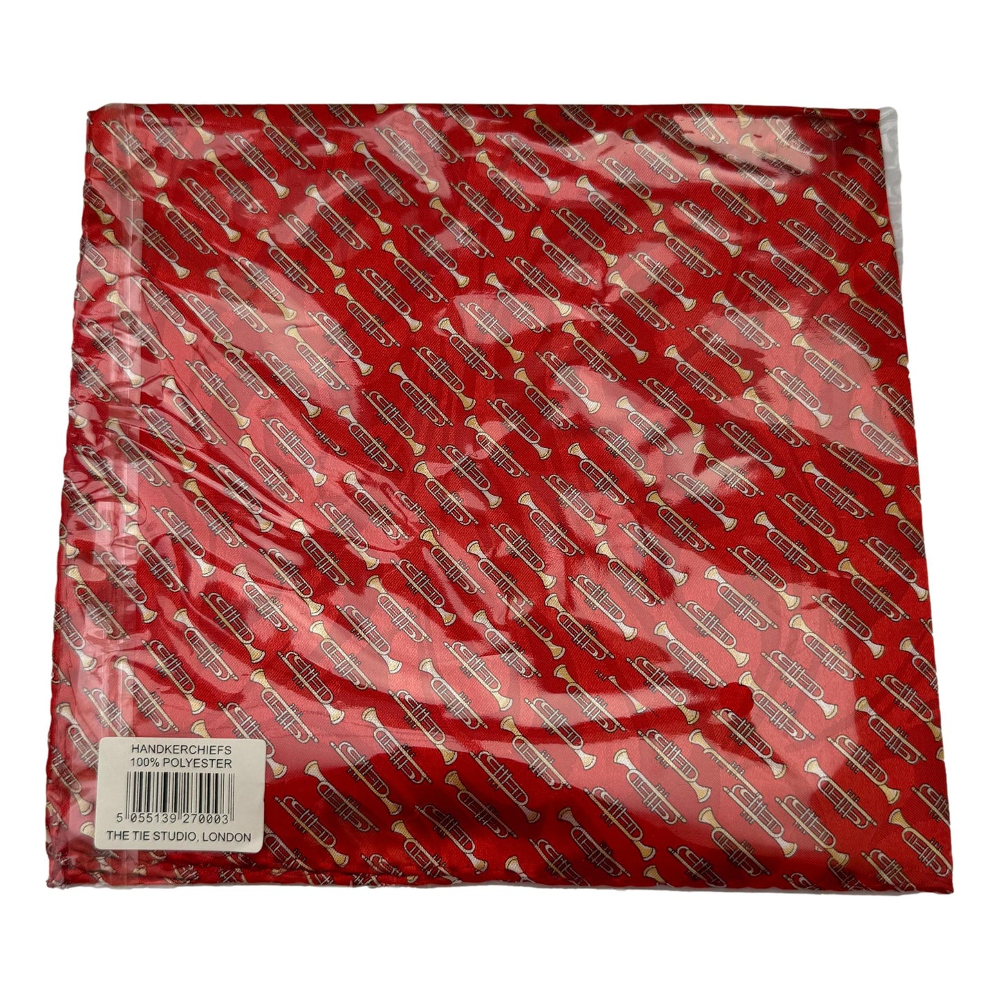Small Trumpets 100% Polyester Red Pocket Handkerchief image 3