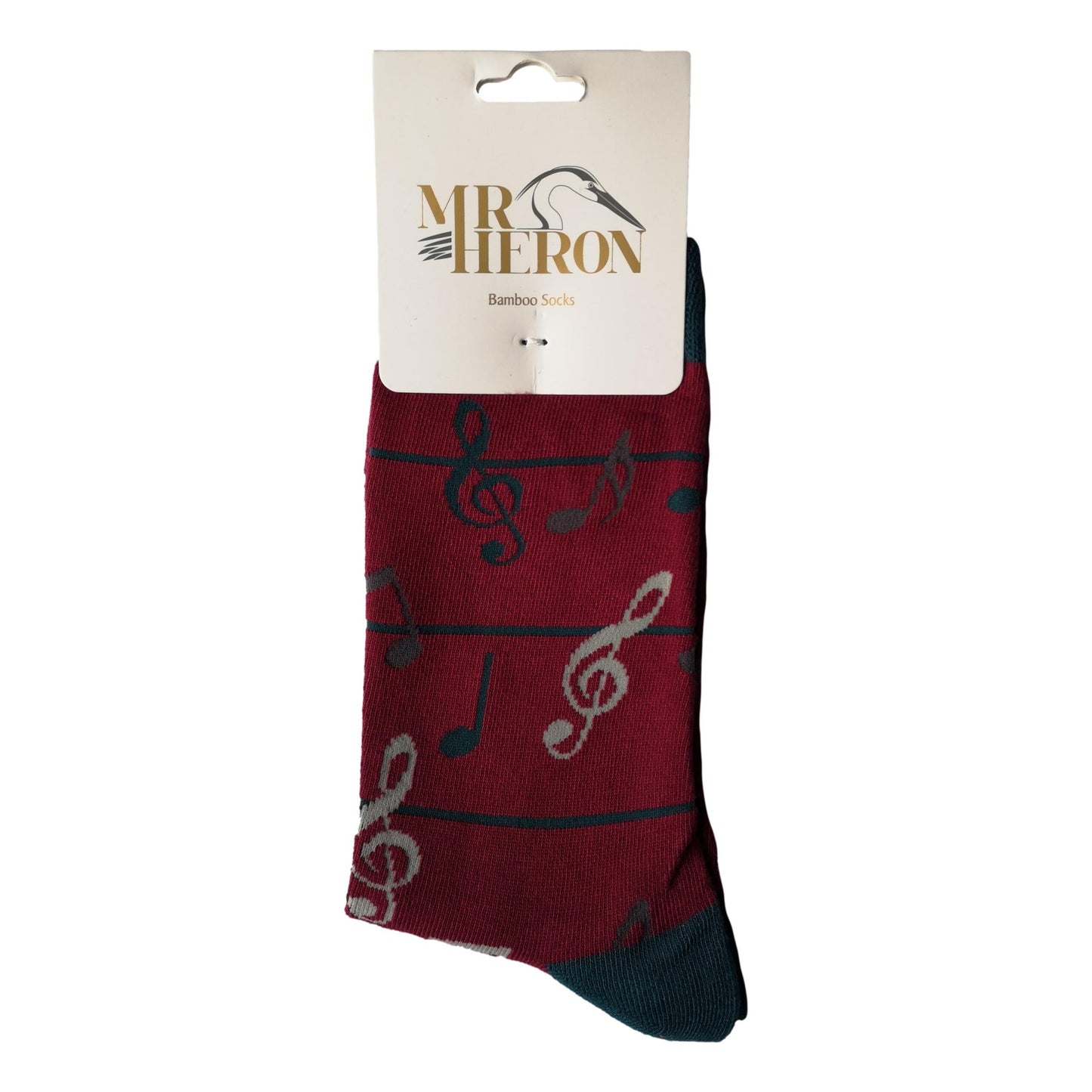 Treble Clefs and Music Notes Jazz Burgundy Mens Novelty Ankle Socks Adult One Size image 1